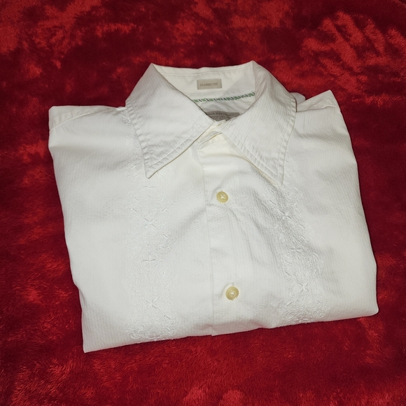 Banana Republic Men's embroidered button shirt off-white small - Picture 9 of 9